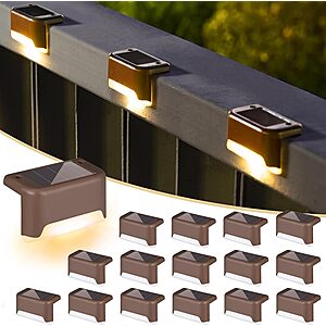 16-Pk SOLPEX Outdoor Solar LED Step / Rail Lights (Warm White)