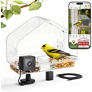 RichBird Smart Window Bird Feeder w/ 2K Camera & AI Identification