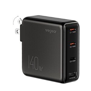 wegear 140W 4-Port GaN USB-C Charger w/ Foldable Plug $25 + Free S&H