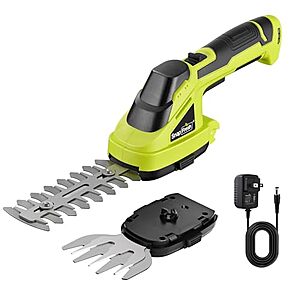 SnapFresh 7.2V 2-in-1 Cordless Handheld Grass Shear & Hedge Trimmer (Green)
