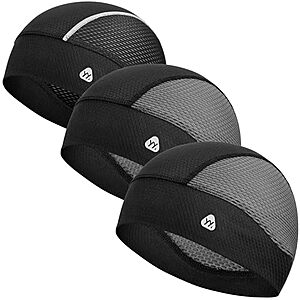 3-Pc YANIKY Breathable Mesh Skull Cap Helmet Liner (Various)
