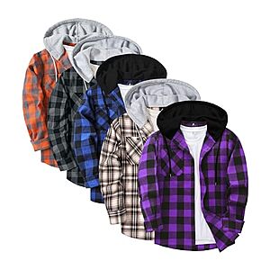 5-Pk Swisswell Men's Plaid Hooded Flannel Shirts (Various) $30 + Free S&H
