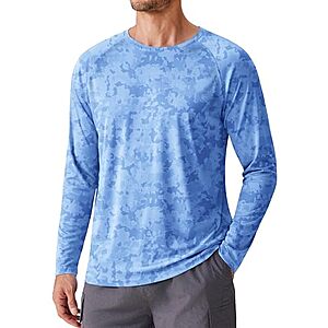 PINSPARK Men's UPF 50+ Long Sleeve Rash Guard Shirts (Various)