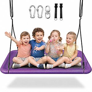 60" x 32" Everyfun Rectangle Platform Tree Swing w/ Adjustable Straps (Purple) $40 + Free S&H