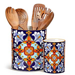 Prime Members: 2-Pc vancasso 7.3" & 5.5" Porcelain Utensil Holder Set