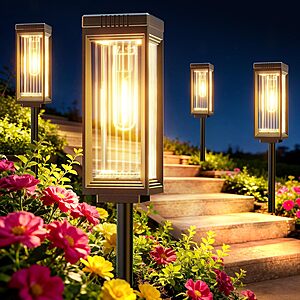 8-Pk 25.2" ELECLINK Solar LED Pathway Lights $26.50 + Free S&H
