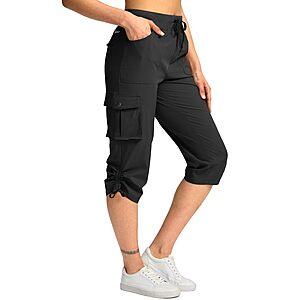 Pudolla Women's Cargo Capri Pants w/ 5 Pockets (Various)