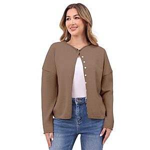 IPMQ Women's Lightweight Knit Button Cardigan Sweater (6 Colors)