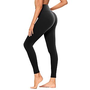 GAYHAY Women's High Waist Leggings (L/XL Only, No Pockets, Black)