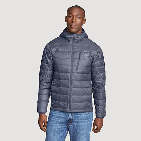 Eddie Bauer Men's 550-Fill Down Puffer Hooded Jacket (Gray, Black, Ltd. Sizes) $25 + Free Store Pickup at Eddie Bauer or Free S/H on $100+