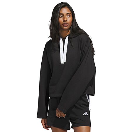 adidas Women's Fleece 3-Stripes Loose-Fit Hoodie (Black) $36 + Free Store Pickup at Macy's or Free Shipping on $39+