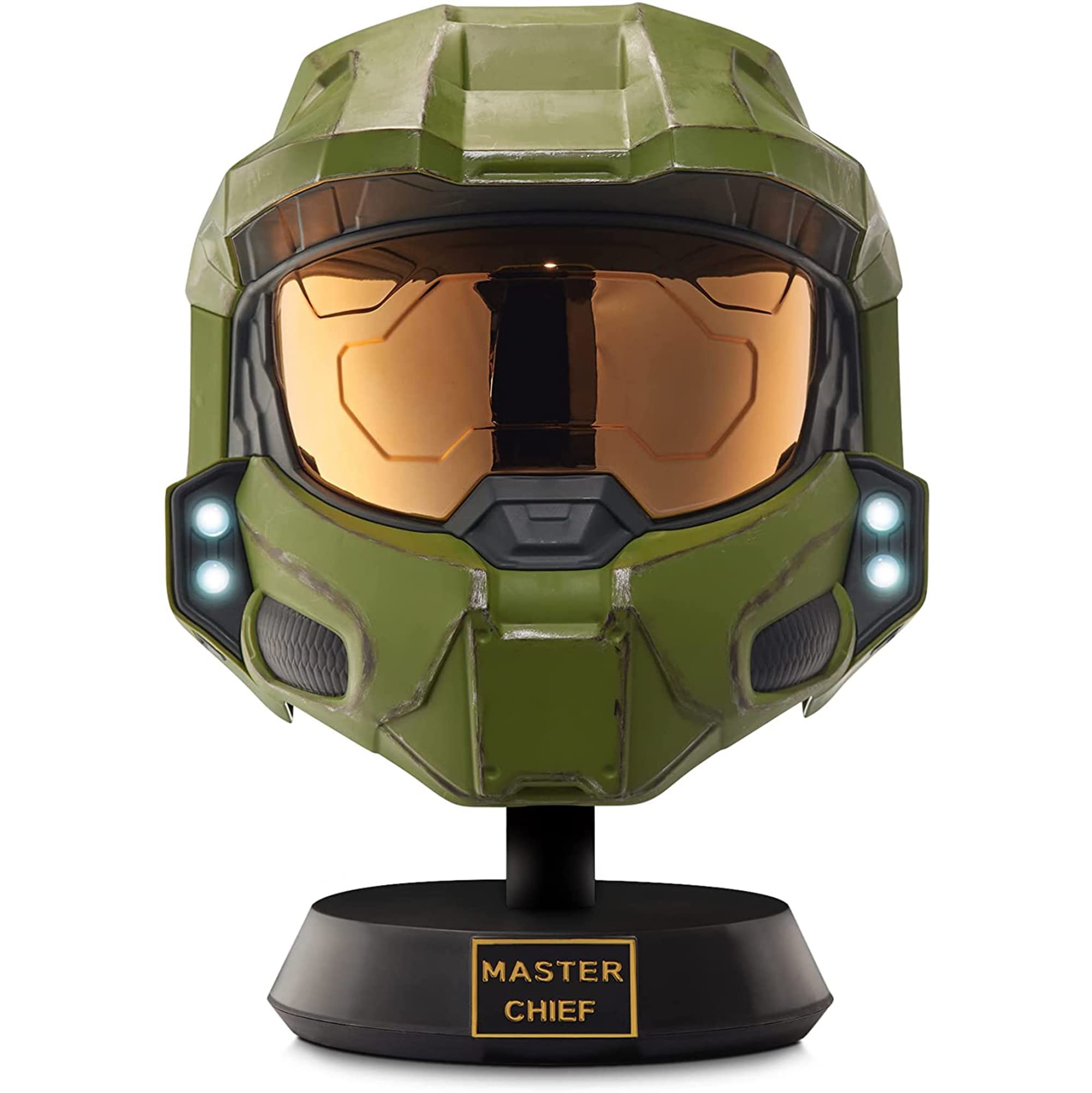 Halo Master Chief Deluxe Helmet with Stand - LED Lights on Each Side - Battle Damaged Paint - One Size Fits Most – No Sounds or SFX $59.98