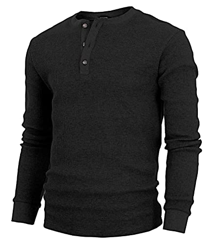 GIVON Mens Slim Fit Casual Lightweight Waffle Henley Shirt - 15% Off on Amazon $23.79
