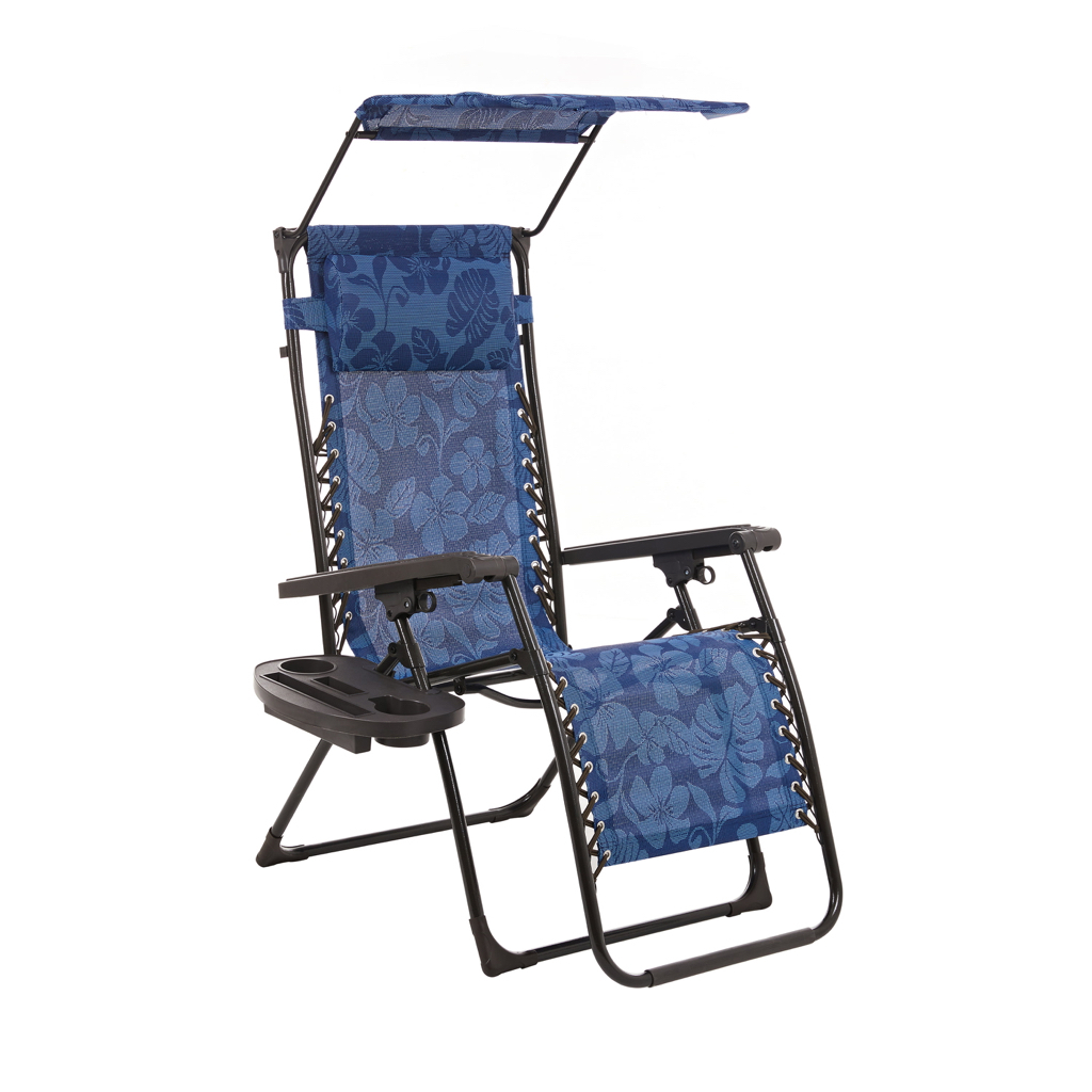 Bliss Hammocks Blue Flower 26" Wide Zero Gravity Chair w/ Adjustable