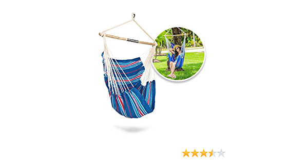 Bliss Hammocks Multi Color Hammock Chair with Collapsible Push-Pin Spreader Bar, Patriotic Stripe - $12.50
