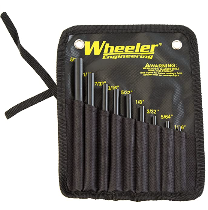 9Piece Wheeler Engineering Roll Pin Starter Punch Set