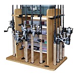 Rush Creek Creations 14 Fishing Rod Rack with 4 Utility Box Storage Capacity &amp; Dual Rod Clips - Features a Sleek Design &amp; Wire Racking System $39.99