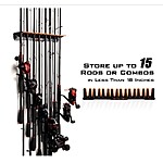 KastKing Patented V15 Vertical Fishing Rod Holder – Wall Mounted Fishing Rod Rack, Store 15 Rods or Fishing Rod Combos in 17.25 Inches, Great Fishing Pole Holder and Rack $11.51