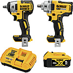 DEWALT 20V MAX XR 3/8 and 1/2 Cordless Impact Wrench 2-Tool Combo Kit, One Battery, Model# DCK205P1 $299