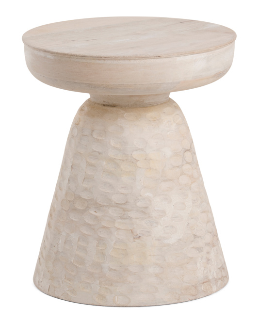 Sagebrook Home // 19in Wood Hammered Side Table. 24% Off Right Now! $129.99