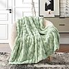 [Amazon] Cozy Bliss 60&amp;quot; x 80&amp;quot; Faux Fur Textured Throw Blanket (Sage Green Zigzag) $19.99