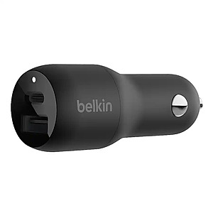 Belkin Up to 37W Dual Port USB-C + USB-A PPS Fast Car Charger  + Free Shipping