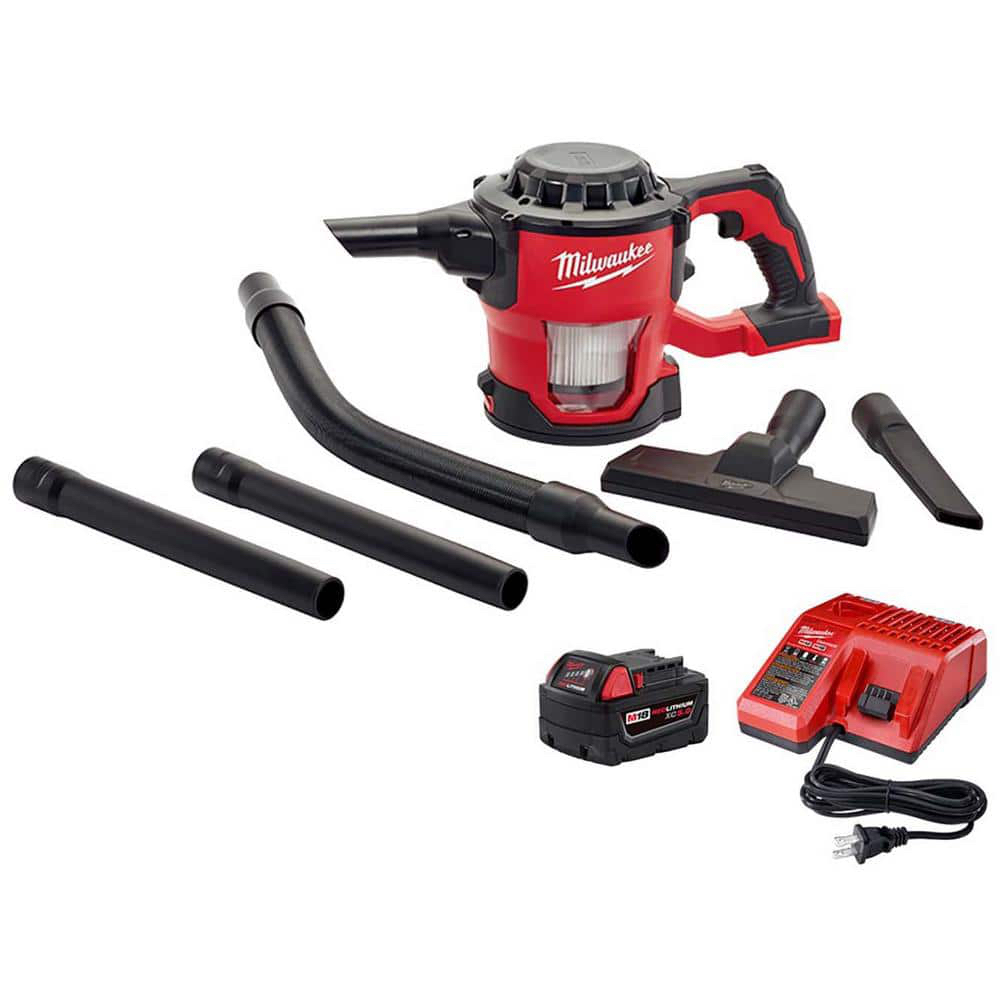 Milwaukee M18 18-Volt Lithium-Ion Cordless Compact Vacuum w/ (1) 5.0Ah Battery and Charger 0882-20-48-59-1850 - $159.00