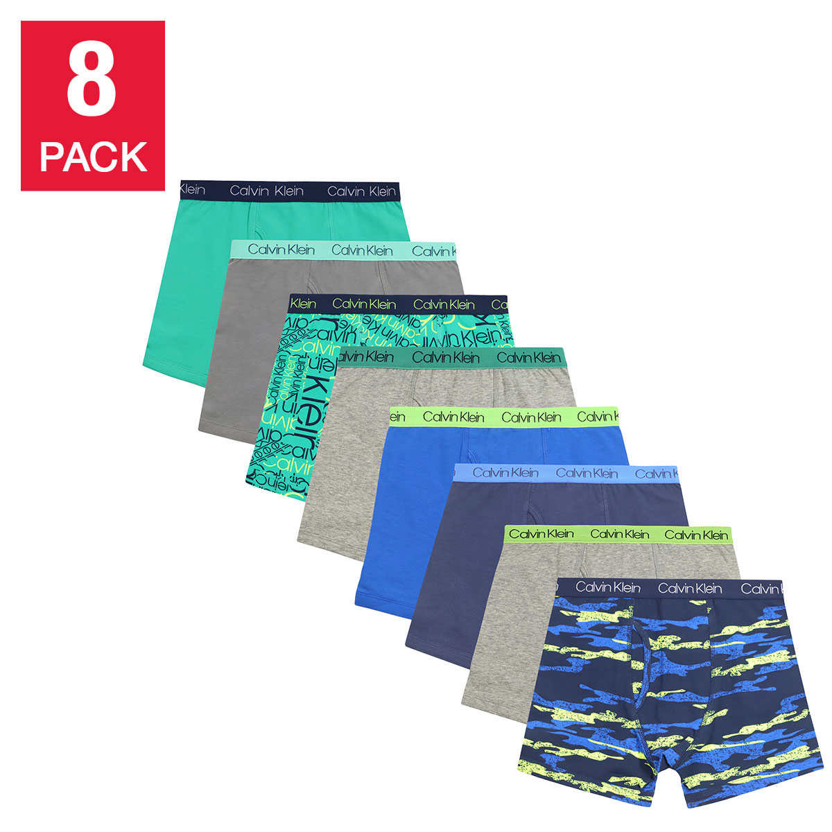 Costco Members: 8-Pack Calvin Klein Youth Boxer Brief (various colors)