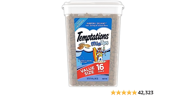 TEMPTATIONS MIXUPS Crunchy and Soft Cat Treats Surfer's Delight Flavor, 16 oz. Tub - $5.57