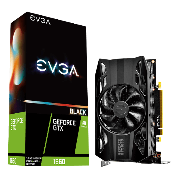 EVGA GeForce GTX 1660 BLACK GAMING, 6GB GDDR5, Single Fan AR + AC $179.5