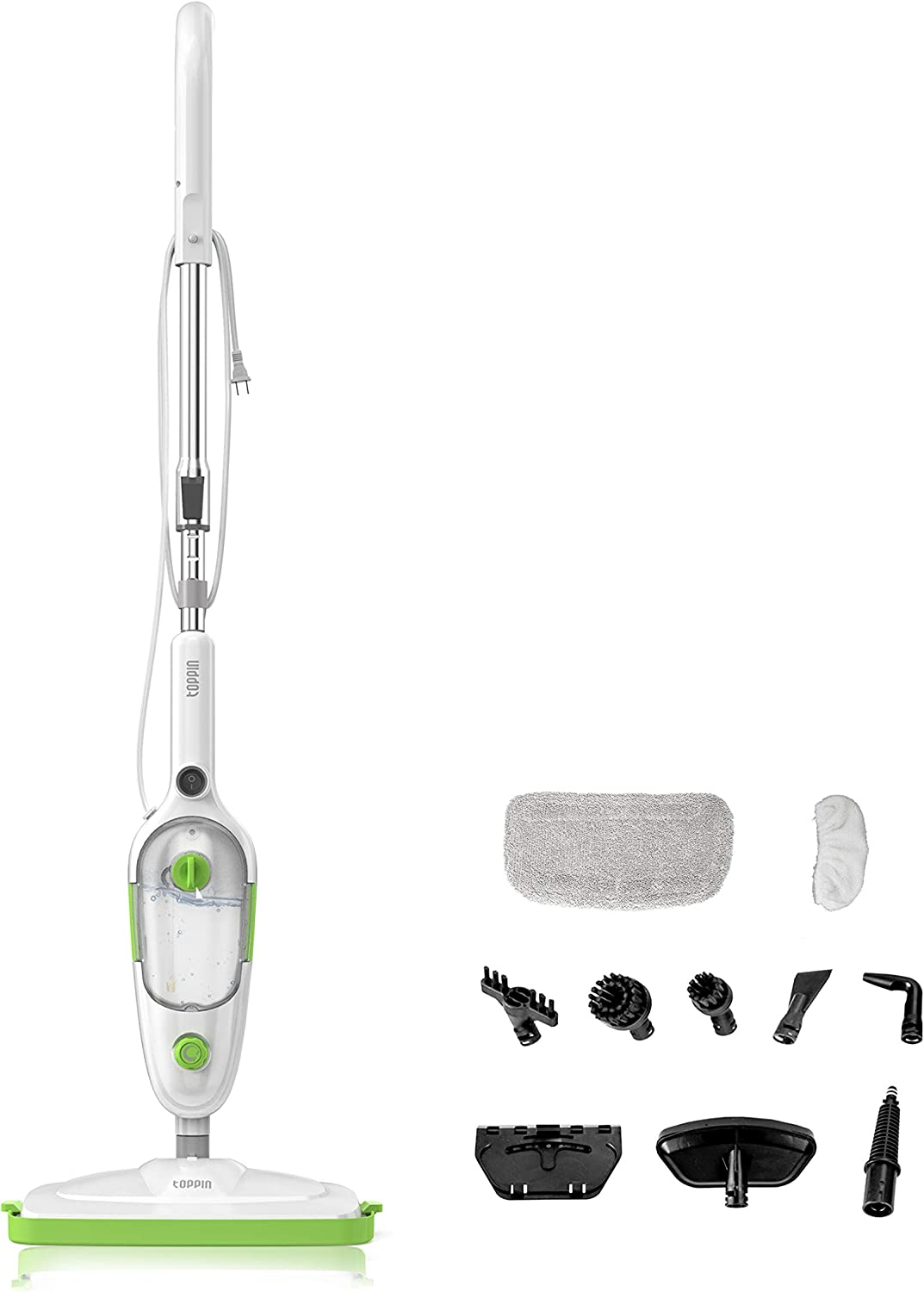 Amazon.com - TOPPIN Steam Mop - 10 in 1 Detachable Handheld Steam Cleaner with 2 Pads, Adjustable Steam Level, 23ft Power Cord, and 450ml Water Tank $42.99