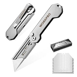 Prime Members: 2-Pack WORKPRO EDC Folding Utility Knife w/ Belt Clip & 10 Blades $10 + Free Shipping