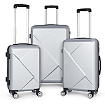 HIKOLAYAE Marathon Lakeside Nested Hardside Luggage Set in Bright Silver, 3 Piece - TSA Compliant CW-A47-SIL-3 - The Home Depot - $89.99