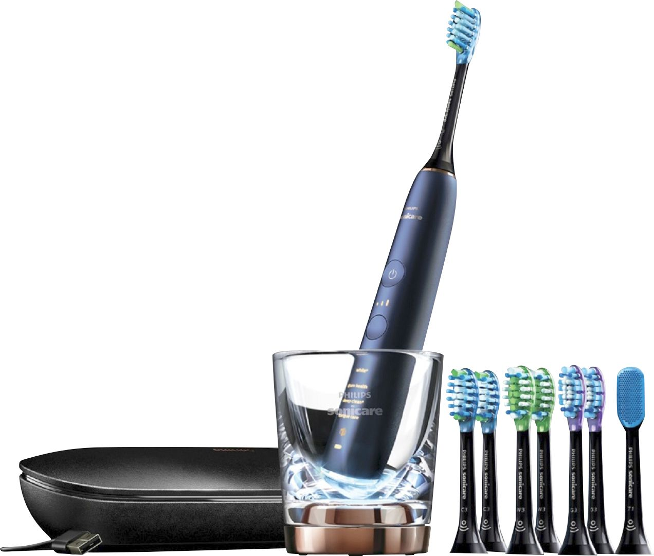 Philips Sonicare DiamondClean Smart 9700 Rechargeable Toothbrush Lunar Blue HX9957/51 - Best Buy $269.99