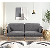 Better Homes &amp;amp; Gardens 73&amp;quot; Reading Futon, Natural Rubber Wood Legs &amp;amp; Arms, Grey Linen Fabric - $108.37