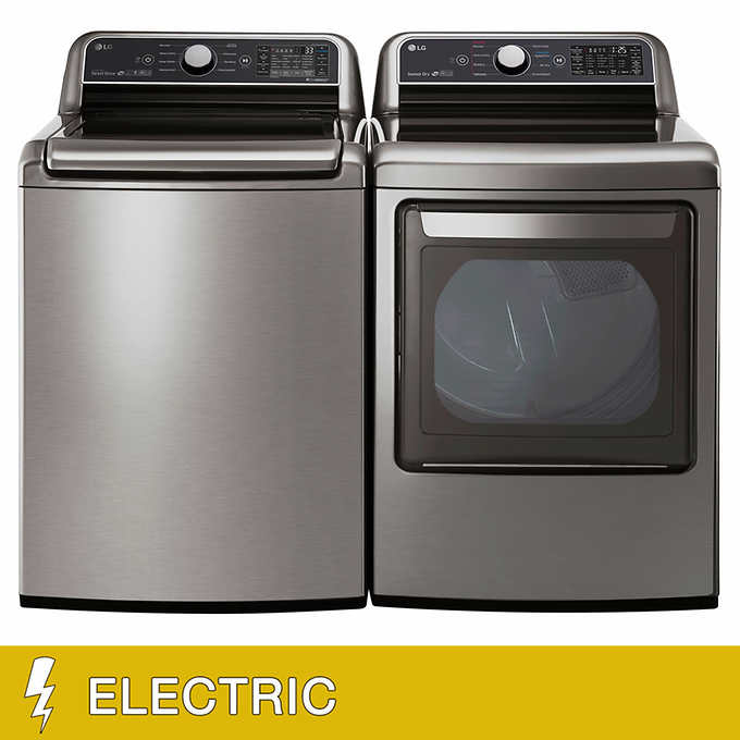 LG 5.0CuFt Washer and 7.3CuFt ELECTRIC WiFi Enabled Top Load Laundry Package $1249.99