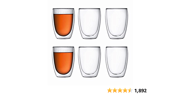 Bodum - 4559-10-12US Bodum Pavina Double Wall Insulated Glasses, 12 Oz. (6-Pack), Clear - $29.00