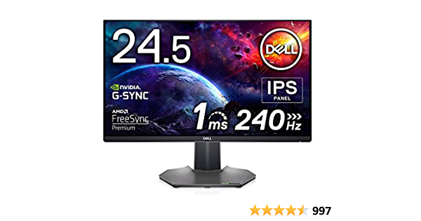 50% off - Dell 240Hz Gaming Monitor 24.5 Inch Full HD Monitor with IPS Technology, Antiglare Screen, Dark Metallic Grey - S2522HG - $149.99