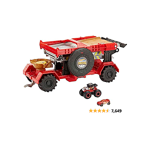 Hot Wheels Monster Trucks Down Hill Race Go Playset with 1 64