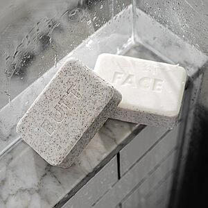 MARLOWE.Butt Face Mens Soap 7 Oz,Double Sided Moisturizing & Body Exfoliator Bar Soap with Pumice &amp;Apricot Seed Powder,Crisp Sea Air,Fresh Sage + Cedarwood Scent