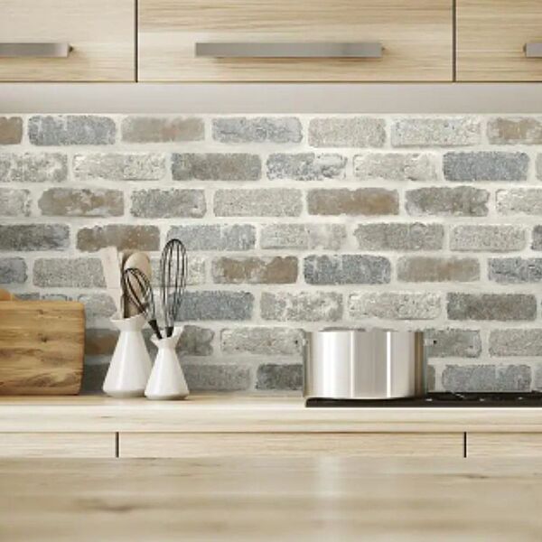 NextWall Washed Grey Faux Brick Wallpaper 35 Firstfinds