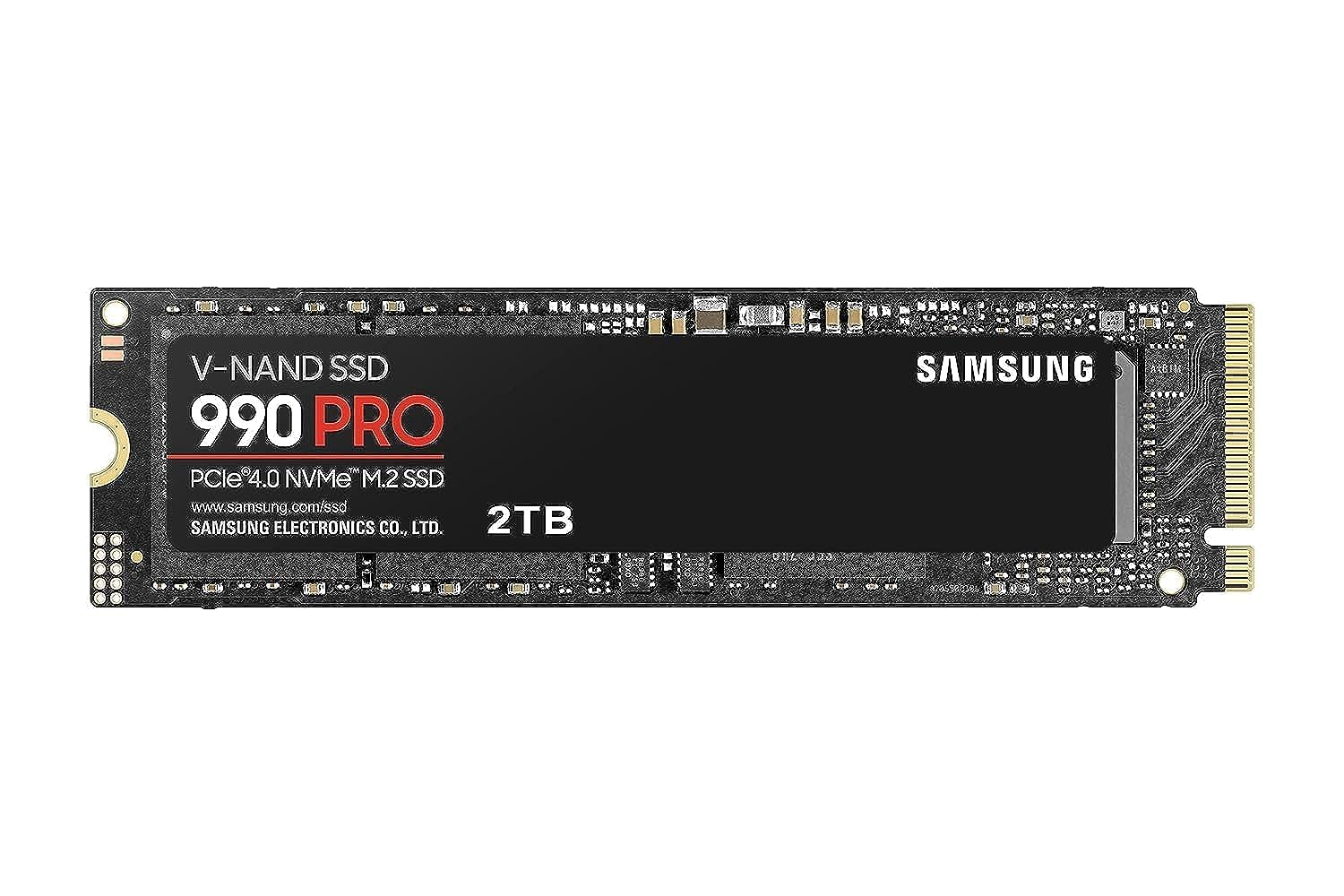 Samsung 990 PRO Series - 2TB PCIe Gen4. X4 NVMe 2.0c - M.2 Internal SSD (MZ-V9P2T0B/AM) $155.84