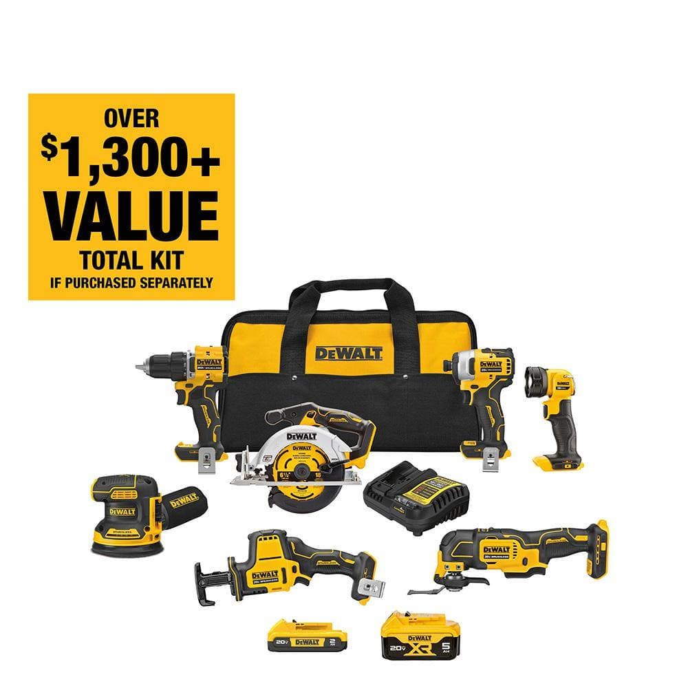 dewalt 20v max li ion 5 tool combo kit