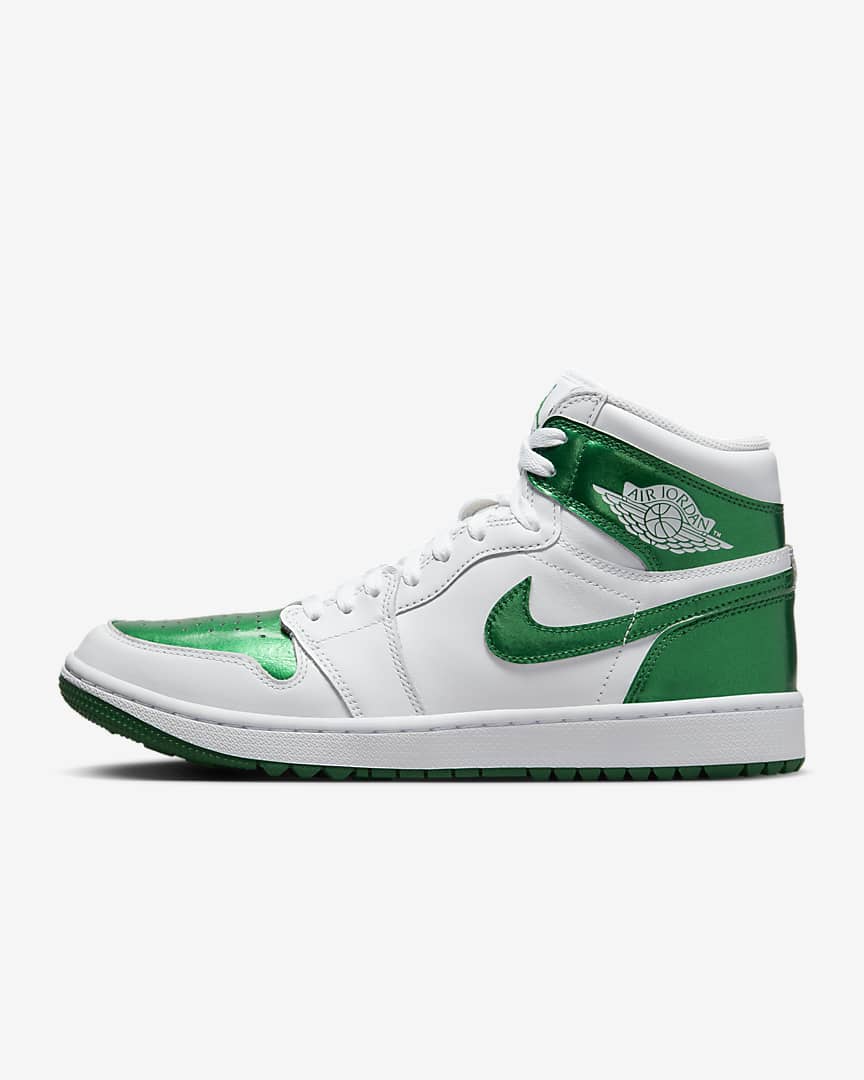 Nike Men's Air Jordan 1 High Golf Shoes (Pine Green/White) $144 + Free Shipping