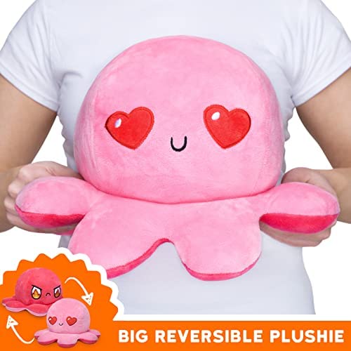 TeeTurtle Original Reversible Big Octopus Plushie (Heart Eyes/Fire Eyes