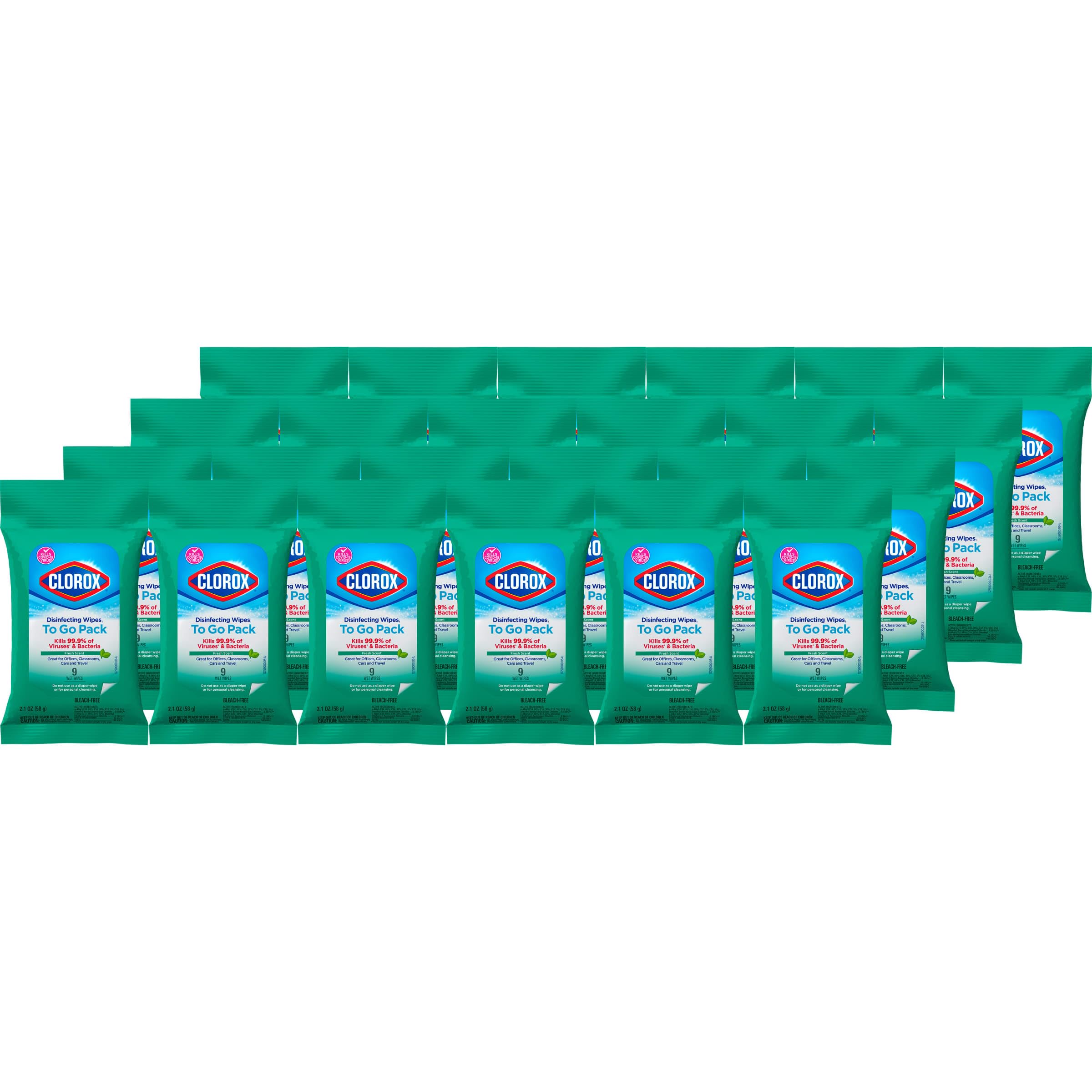 9-Count Clorox Disinfecting Wipes On The Go Travel Wipes (Fresh Scent) $13 + Free Shipping