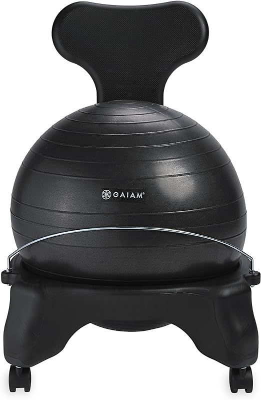 Gaiam 52cm Classic Balance Ball Premium Ergonomic Stability Ball Chair (Black) $38.57 + Free Shipping