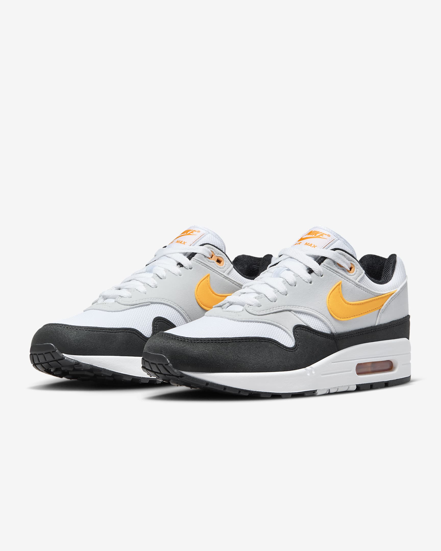 Air max 1 trainers white black total discount orange jdi