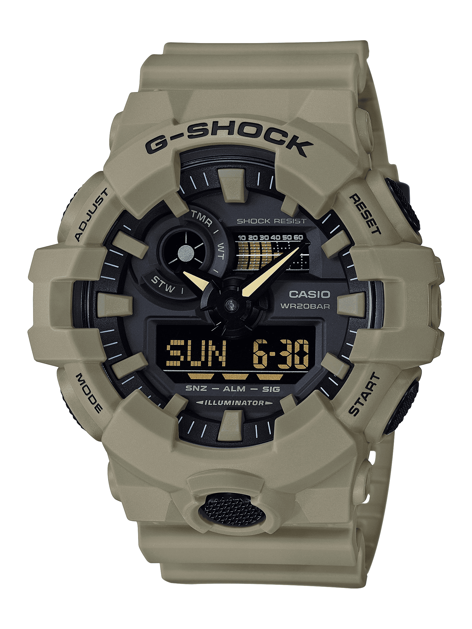 G-Shock Front Button Analog Digital Resin Watch (Beige) $51.23 + Free Shipping