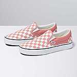 Vans Women's Checkerboard Classic Slip-On Shoe (Rosette/True White) $30 + Free Shipping or Free Store Pickup at Vans